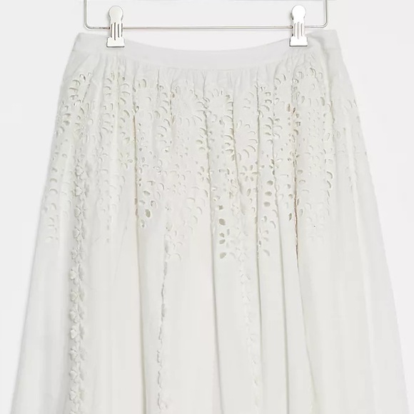 NWT ANTHROPOLOGIE WHITE DIANA EYELET MAXI SKIRT 1X - Picture 7 of 9